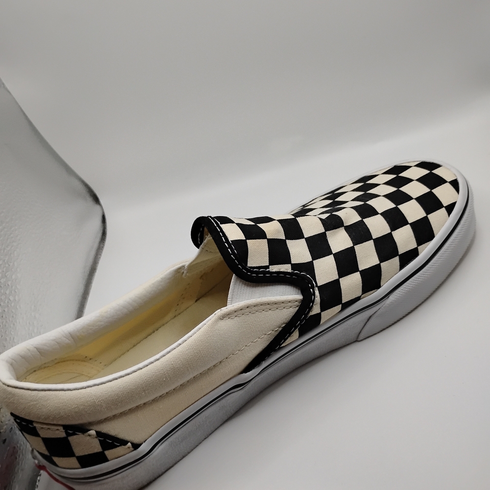 Vans Men's Checkered Black and White Slip-On Sneakers - Picture 2 of 5